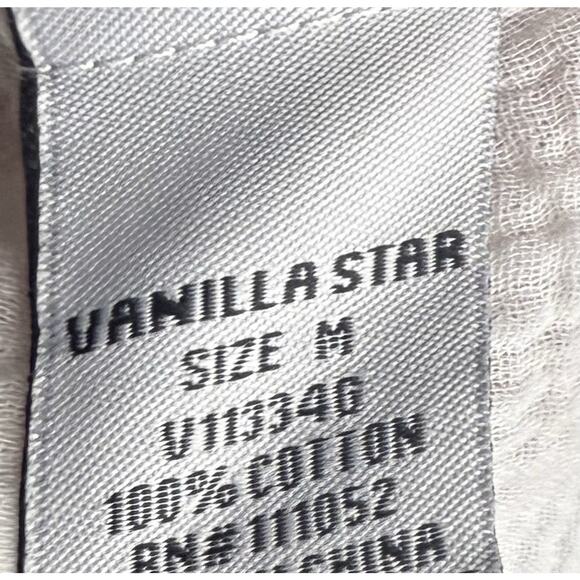 Vanilla Star Button Up Top Size Medium White Gauze Cotton Relaxed Fit Shirt - Picture 6 of 7